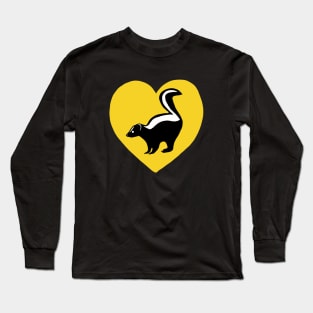 Skunk Yellow Heart for Skunk Lovers Long Sleeve T-Shirt